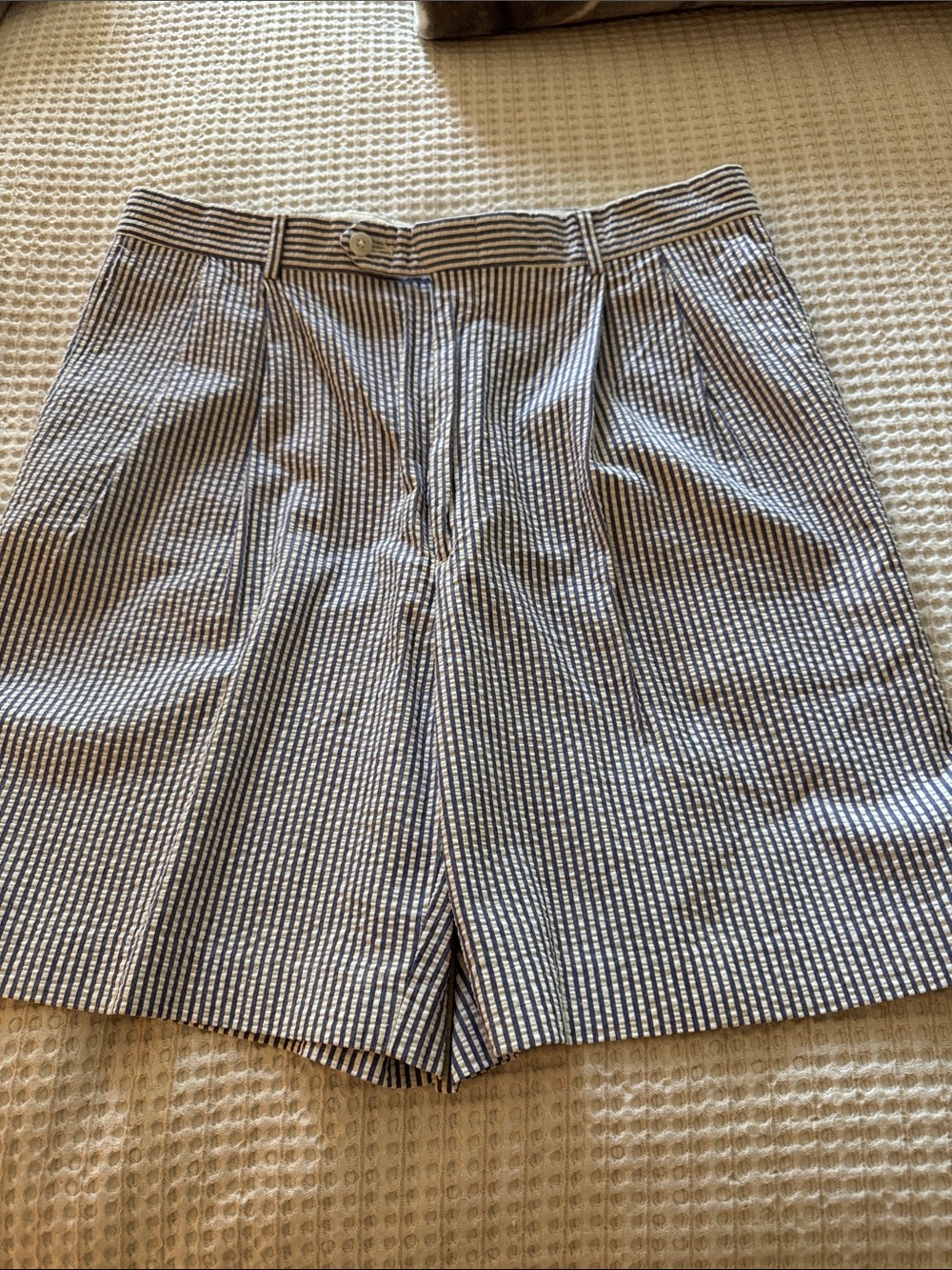 Berle Blue and White Seersucker Men’s Shorts